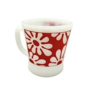 Anchor Hocking Fire King Retro Red Floral Cup x 1
